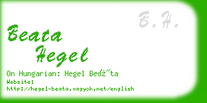 beata hegel business card
